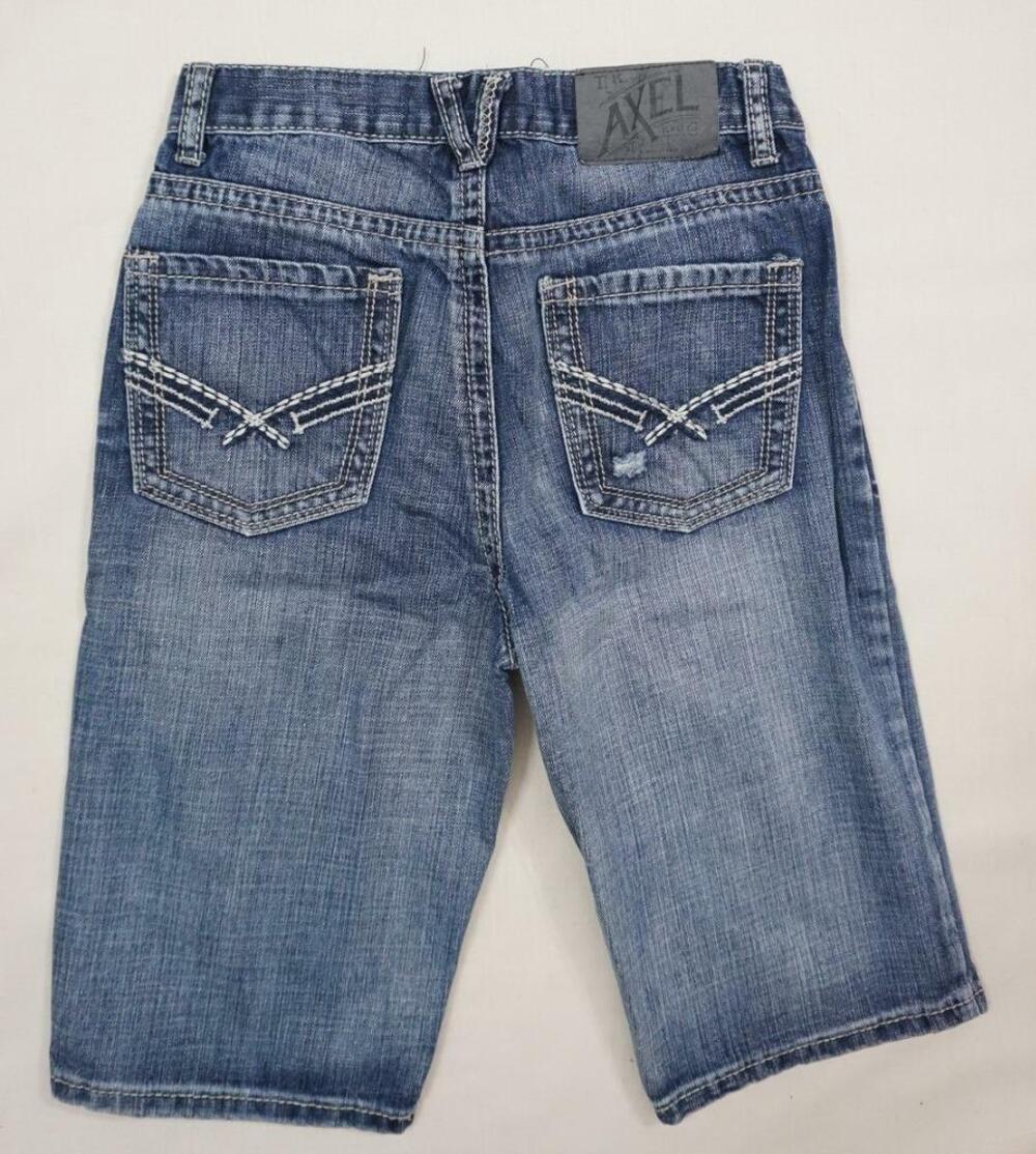 TK AXEL USED YOUTH BOYS 16 BLUE DENIM COTTON BELOW THE KNEE SHORTS